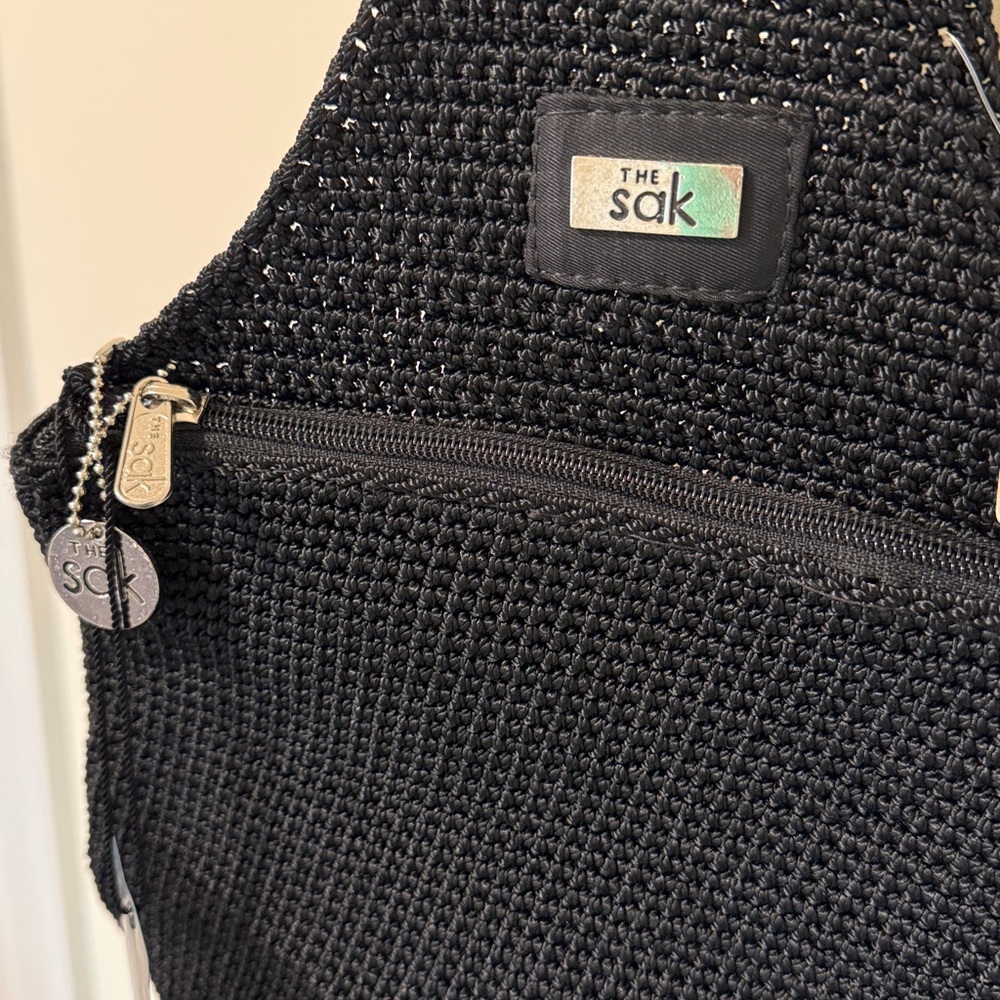 The Sak Women’s Black Crocheted Slingback Crossbody - Deep Pocket / Brand NWT - Picture 3 of 9